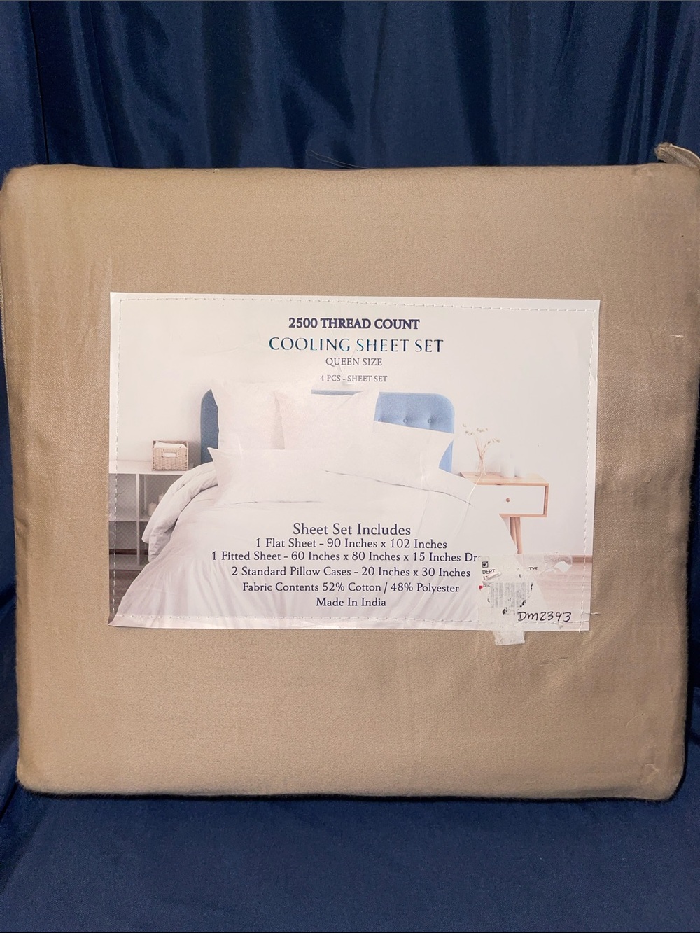 2500 Thread Count Cooling Sheet Set - Beige